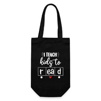 Ich bringe Kindern bei, Naturwissenschaften zu lesen, Lehrer lesen - Geschenkbeutel für Flaschen - Schwarz - Vorne