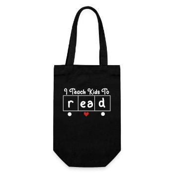 I Teach Kids To Read Science Teachers Reading - Gift Bag for Bottles - black - Front