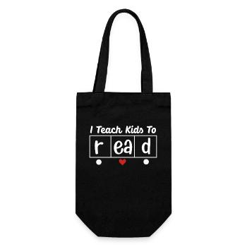 I Teach Kids To Read Science Teachers Reading - Gift Bag for Bottles - black - Front