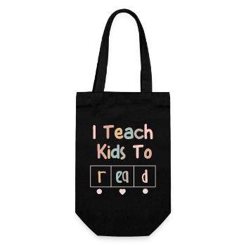 I Teach Kids To Read Science Teachers Reading - Gift Bag for Bottles - black - Front