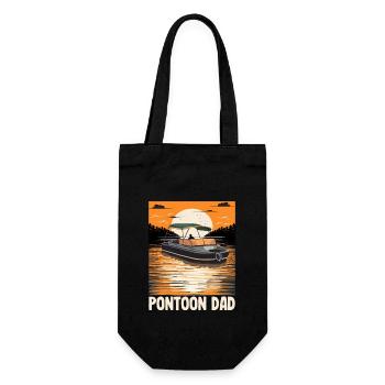 Pontoon Dad Father's Day Motorboating Pontooning - Gift Bag for Bottles - black - Front
