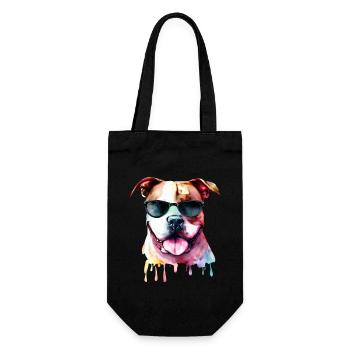 Pitbull - Geschenkbeutel für Flaschen - Schwarz - Vorne