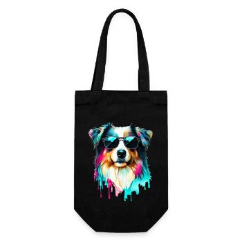 Australian Shepherd - Geschenkbeutel für Flaschen - Schwarz - Vorne