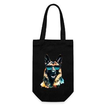 Deutscher Schäferhund - Geschenkbeutel für Flaschen - Schwarz - Vorne
