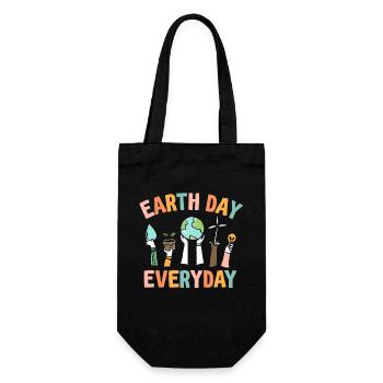 Earth Day Everyday Environmental Awareness - Gift Bag for Bottles - black - Front