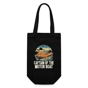 Captain Of The Motor Boat Pontoon King Lake Life - Gift Bag for Bottles - black - Front