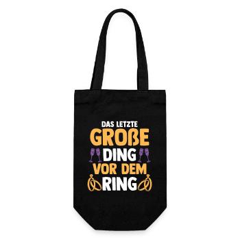 Braut Hochzeit Heiraten Junggesellenabschied - Geschenkbeutel für Flaschen - Schwarz - Vorne