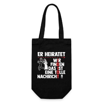Bräutigam Hochzeit Heiraten Junggesellenabschied - Geschenkbeutel für Flaschen - Schwarz - Vorne