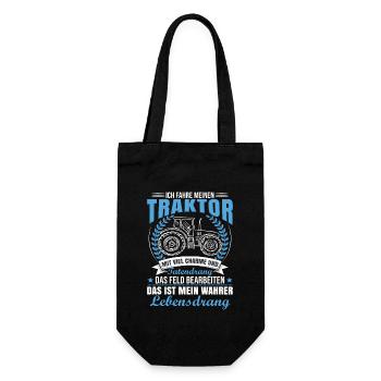 Traktorfahrer Humor Sprüche Traktor - Geschenkbeutel für Flaschen - Schwarz - Vorne