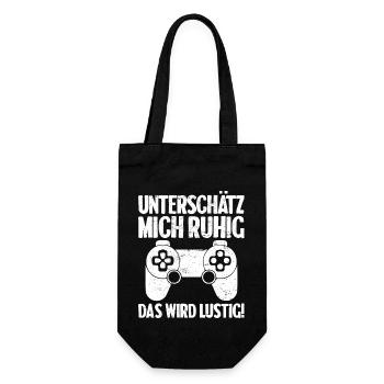 Unterschätz mich ruhig das wird lustig! Gaming - Geschenkbeutel für Flaschen - Schwarz - Vorne