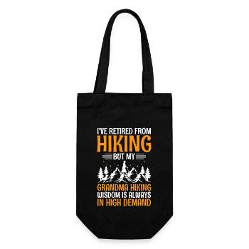 Hiking Retired Grandma Pensioner Pension Hiker Tre - Gift Bag for Bottles - black - Front