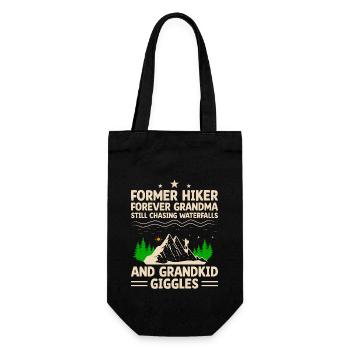 Hiking Retired Grandma Pensioner Pension Hiker Tre - Gift Bag for Bottles - black - Front