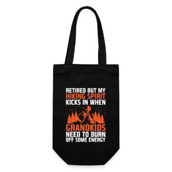 Hiking Retired Grandma Pensioner Pension Hiker Tre - Gift Bag for Bottles - black - Front