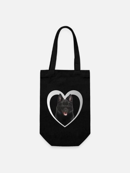 Amoureux des chiens - Cœur de chien - Schipperke - Sac à bouteille - noir