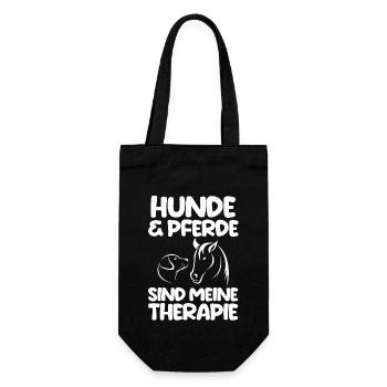Pferde Pferdeliebhaber Hundeliebhaber Hunde - Geschenkbeutel für Flaschen - Schwarz - Vorne