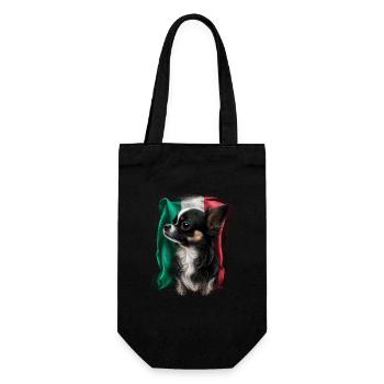 Chihuahua - Italien Flagge Italienisch Lustig Hund - Geschenkbeutel für Flaschen - Schwarz - Vorne