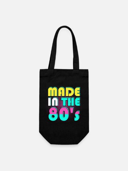 80er Die Musik der 80er - Geschenkbeutel für Flaschen - Schwarz