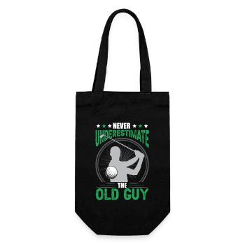 Never Underestimate The Old Guy Golfing Men Golf - Gift Bag for Bottles - black - Front