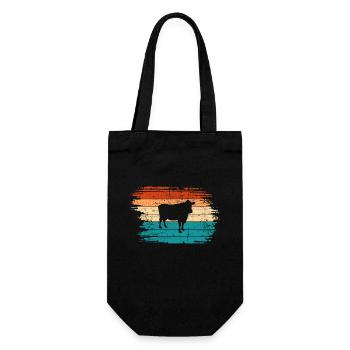 Kuh Retro Muh Landwirt Milch Bauernhof Geschenk - Geschenkbeutel für Flaschen - Schwarz - Vorne