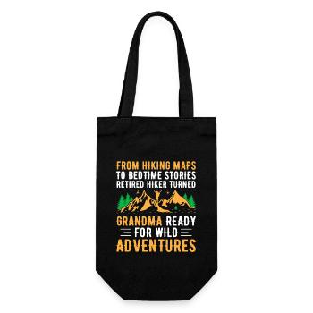 Hiking Retired Grandma Pensioner Pension Hiker Tre - Gift Bag for Bottles - black - Front