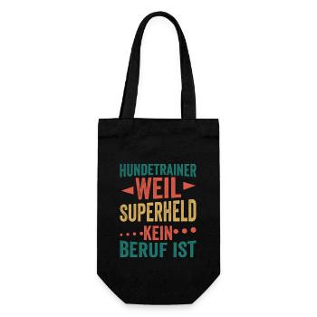 Hundetrainer Weil Superheld kein Beruf ist Hundesc - Geschenkbeutel für Flaschen - Schwarz - Vorne
