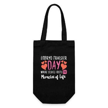 Tag Des Embryotransfers Ivf In-vitro-fertilisation - Geschenkbeutel für Flaschen - Schwarz - Vorne