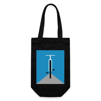 Tolles, cooles Fahrrad Motiv sportliches Design - Geschenkbeutel für Flaschen - Schwarz - Vorne