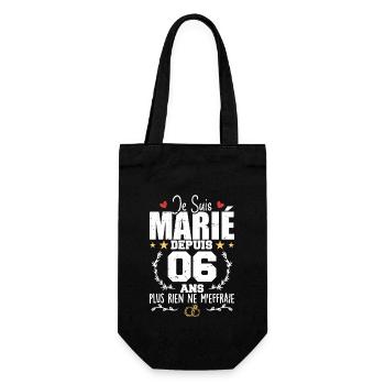 Je Suis Marié Depuis 6 Ans, Cadeau 6 Ans Mariage - Sac à bouteille - noir - Devant