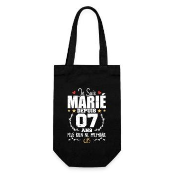 Je Suis Marié Depuis 7 Ans, Cadeau 7 Ans Mariage - Sac à bouteille - noir - Devant