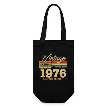 1976 Jubiläum 47/48 Jahre - Geschenkbeutel für Flaschen - Schwarz - Vorne
