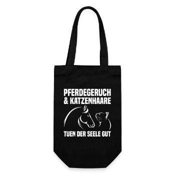 Pferde Pferdeliebhaber Katzenliebhaber Katzen - Geschenkbeutel für Flaschen - Schwarz - Vorne