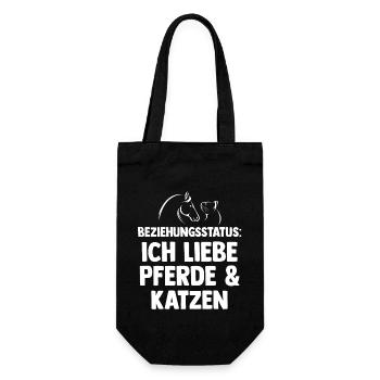 Katzen Pferdeliebhaber Katzenliebhaber Pferde - Geschenkbeutel für Flaschen - Schwarz - Vorne
