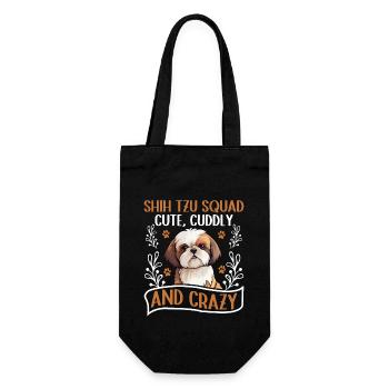 Shih Tzu Squad mignon, câlin et fou - Sac à bouteille - noir - Devant