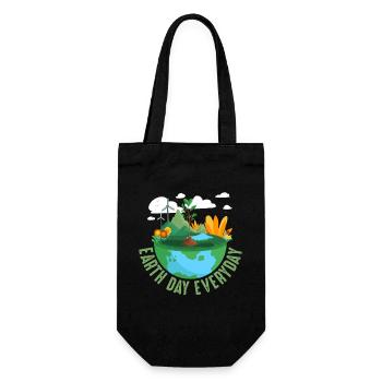 Earth Day Everyday Environmental Awareness - Gift Bag for Bottles - black - Front