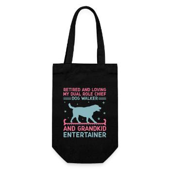 Dog Lover Retired Grandma Pensioner Dog Owner Dog - Gift Bag for Bottles - black - Front