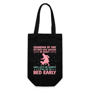 Dog Lover Retired Grandma Pensioner Dog Owner Dog - Gift Bag for Bottles - black - Front