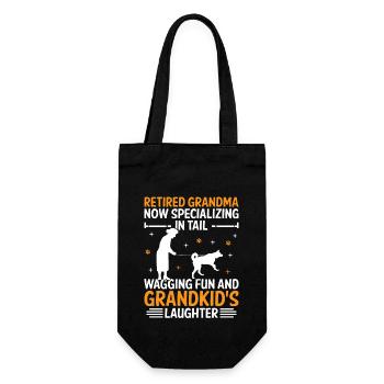 Dog Lover Retired Grandma Pensioner Dog Owner Dog - Gift Bag for Bottles - black - Front