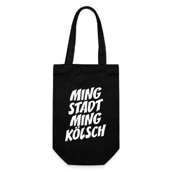 Ming Stadt Ming Kölsch Kölle Kölner Karneval Köln - Geschenkbeutel für Flaschen - Schwarz - Vorne