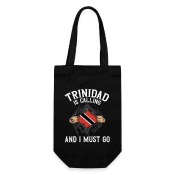 Trinidad und Tobago Flagge - Geschenkbeutel für Flaschen - Schwarz - Vorne