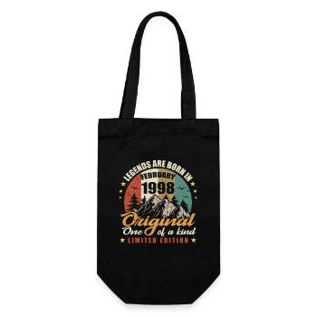 Original Legends Are Born In February 1998 🎉 - Gift Bag for Bottles - black - Front