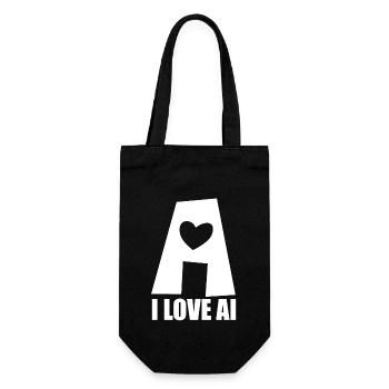 Intelligence artificielle - J’aime l’IA - Digital - Sac à bouteille - noir - Devant