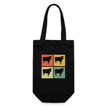 Cow Animal Farmer Moo Retro Farm Gift - Sac à bouteille - noir - Devant