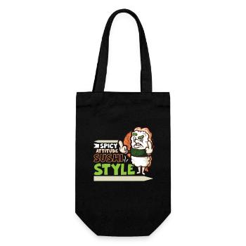 Funny Unhappy Sushi Japanese food Miso-Unhappy - Gift Bag for Bottles - black - Front