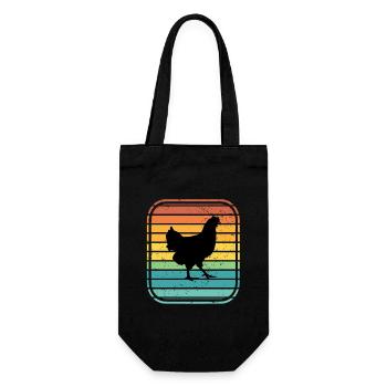 Poulet Poulets Coq Farmer Retro Farm Cadeau - Sac à bouteille - noir - Devant