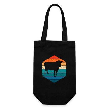 Cow Retro Moo Farmer Milk Farm Gift - Gift Bag for Bottles - black - Front