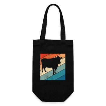 Vache Rétro Moo Farmer Milk Farm Cadeau - Sac à bouteille - noir - Devant