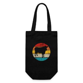 Kuh Retro Muh Landwirt Milch Bauernhof Geschenk - Geschenkbeutel für Flaschen - Schwarz - Vorne
