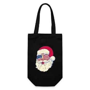 Weihnachtsmann patriotische USA Sonnenbrille - Geschenkbeutel für Flaschen - Schwarz - Vorne