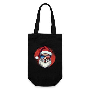 Weihnachtsmann patriotische USA Sonnenbrille - Geschenkbeutel für Flaschen - Schwarz - Vorne