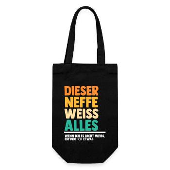 Neffe - Geschenkbeutel für Flaschen - Schwarz - Vorne